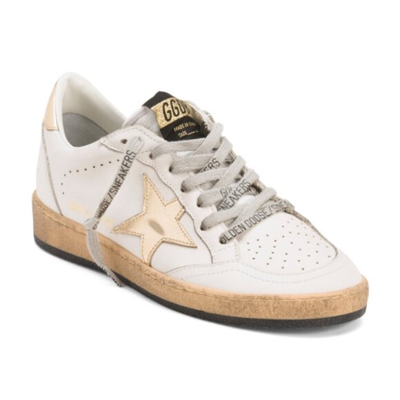 GOLDEN GOOSE Made In Italy Leather Metallic Star Sneakers - Picture 1 of 3